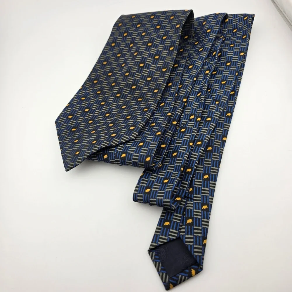 Clipper Burger King Crown Logo Pattern‎ Blue Novelty Necktie Fair 90s Collectors